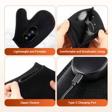 Hailicare Heated Gloves, Hand Vibration Massager, 3-Level Heat & Red Light Therapy, 2000mAh Rechargeable Hand Warmer, Suitable For Wrist, Finger Joints, Muscle Tension And Fatigue Relief, Full Coverage Relaxation, Perfect Gift - View 8