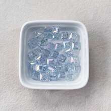 72pcs AB Color Faceted Sugar Cube Acrylic Beads, Iridescent Multi-Cut Square Straight Hole Beads For Diy Bracelets Keychains Handmade Craft Supplies - Multicolor - View 8