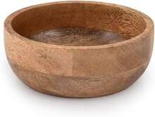 Cuencos redondos de madera, juego de 3, medidas 12,7 cm * 5,08 cm, fáciles de limpiar, ideales para servir dips, salsas, frutos secos, aperitivos y postres, adecuados como accesorio decorativo para la cocina y cenas especiales - Marrón - Ver 5