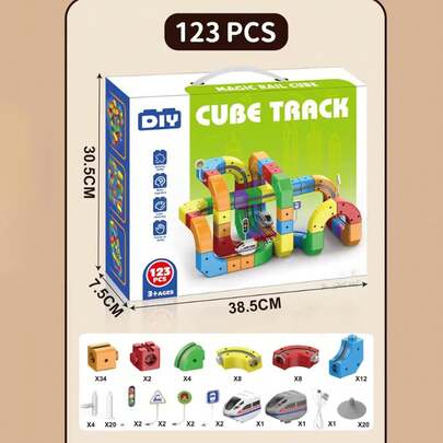 123-Piece 3D Track Train Set Made Of ABS Plastic (ABS Resin) For Children