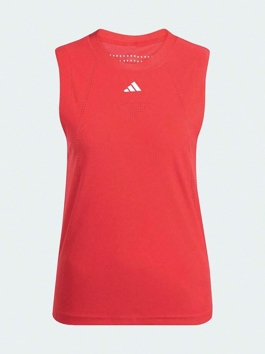 Adidas Spring/Summer Women's Lightweight Comfortable Tennis Sports Fitness Training Sleeveless Round Neck Tank Top JE7117 - Bright Red - View 1