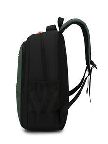 Unisex Backpack, Black & Grey Contrast Color Sports Star Logo Daily Use Bag, Multiple Front Zipper Pockets, Suitable For School, Gym, Daily Commute - Multicolor - View 6