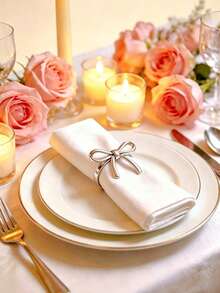 6/12pcs Butterfly Napkin Rings, Metal Butterfly Napkin Clips, Reusable, Suitable For Home Gatherings, Banquets, 3D Gold Ribbon Butterfly Napkin Clips, Suitable For New Year Table Decor, Party Holiday Supplies - Multiple Styles - View 5