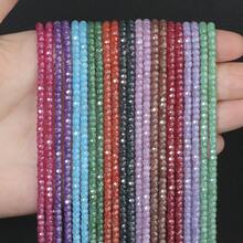 1strand 2x3mm Colorful Cubic Zirconia Stone Small Beads Faceted Shiny Loose Bead For Jewelry Making DIY Tiny Bracelet Necklace Handicrafts - Multicolor - View 7