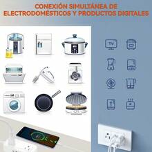 Multitoma Portátil Mazoom E-COA-2.5 Enchufe Doble Americano Integrado 3 Puertos USB Carga Rápida, Resiste 1250W, Cable de 150cm para Uso Doméstico y Oficina - Tipo de Enchufe A USA (110-127V) - Ver 6