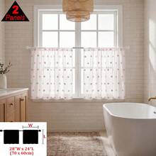 1 pièce ou 2 pièces, rideau transparent minimaliste à pois rose clair avec pompons COSENNATUR, rideau de cuisine, poche à tringle, facile à accrocher, léger et doux, tissu en polyester, utilisation toute saison, lavable, plusieurs tailles et scènes applicables, convient pour la chambre, le salon, la cuisine, la salle à manger, la salle de bain, le bureau, la terrasse extérieure, la chambre de princesse, la décoration de la maison pour la saison des mariages - Rose pâle - Voir 15