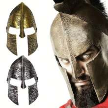 1pc 2 Styles Cool Warrior Half Face Mask | Gold & Black, Ideal For Halloween, Christmas Cosplay, Bar Club Party, Stage Performance And Photography Props - Sparta - View 2