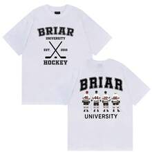 Briar Hockey Off-Campus TV-Serie T-Shirts Briar University Kleidung Kurzarm T-Shirt für Männer und Frauen, Lässige Mode, Baumwoll T-Shirt KSF6 - Weiss - Übersicht 1