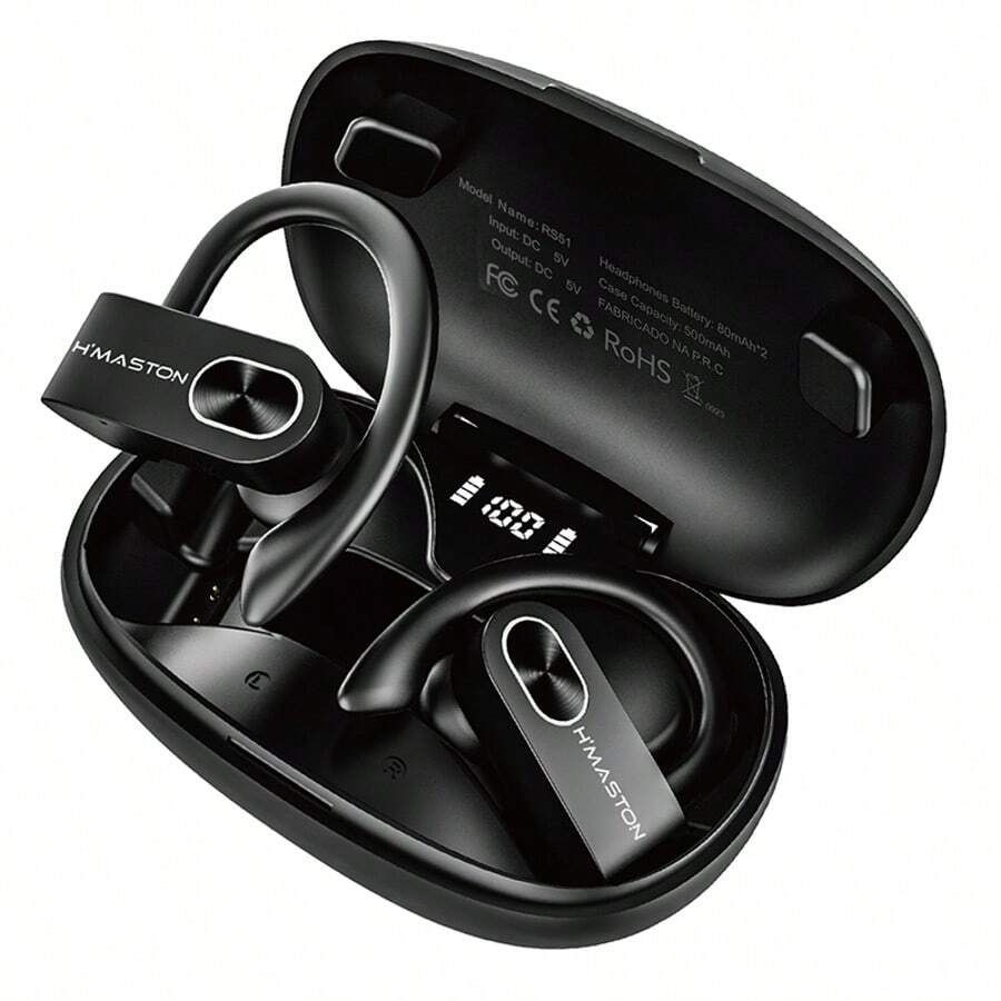Fone De ouvido Bluetooth Sem Fio 5.3 Wireless Com Led 80mah 15h