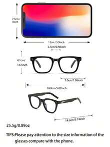 1 Pair New Women's Vintage Y2K Personalized Exquisite Charming Plain Lens Glasses, Suitable For Daily Commute. Applicable For Long-Term Use Of Computer, Phone And Screen, Also Can Be Worn As An Accessory. - Clear - View 4