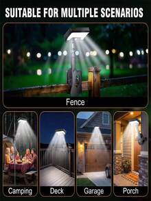 2pcs Adjustable Solar Clip Lights RGB 4 Color Changing Solar Outdoor Spotlight With Remote Control, All-Weather IP65 Waterproof Auto Charging Solar Landscape Lights, Suitable For Fence, Tree, Patio, Backyard Decoration - IP65 Standing Floor Lamp With 4-color Light - View 9