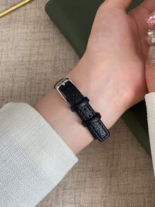1件方形精緻女款手錶 棕色錶帶 極簡百搭石英腕錶 適合工作/裝飾/派對 - 黑色 - 查看 5