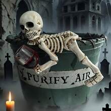 Halloween Skeleton Statue, Funny Skeleton Garden Statue, Perfect For Pond Fountain, Outdoor Haunted House Decor And Halloween Display - Multicolor - View 5