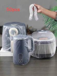 100/50/10/1pc Universal Transparent Plastic Dust Cover, Suitable For Electric Fan, Rice Cooker, Cookware, Kitchen Baking Tray, Microwave Oven And Other Household Appliances - Multicolor - View 11