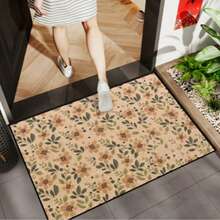 1 pieza Felpudo de estilo campestre francés con estampado floral pequeño, Felpudo de bienvenida, Alfombra pequeña de otoño/invierno, Felpudo para exteriores, Alfombra de cocina, Decoración del hogar, Felpudo de entrada, Alfombra de área - Multicolor - Ver 3