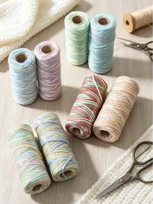 Hemp Cord Spool - Hemp String - Made With Love -Cord Thread For Jewelry Making, Macrame, Scrapbooking, DIY, & More - Variegated Rainbow - Color - View 1