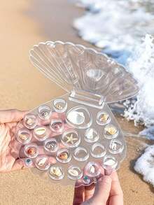 Caja de exhibición magnética de acrílico para conchas, caja de almacenamiento de conchas, decoración de habitación con tema de playa, caja de almacenamiento de acrílico magnético de alta transparencia y fuerte, para almacenar estrellas de mar, conchas, aretes, joyas, artículos esenciales de viaje, regalo de graduación, conchas no incluidas - Multicolor - Ver 8