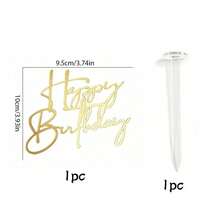 3件/1件 生日蛋糕裝飾鏡面壓克力字母蛋糕插牌 生日派對用品 - 多色 - 查看 14
