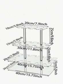 1 Set Party Champagne Display Rack, 2-Tier/3-Tier Thickened Transparent Acrylic Champagne Tower Wine Glass Stemware Holder For Wedding Party - Clear - View 7