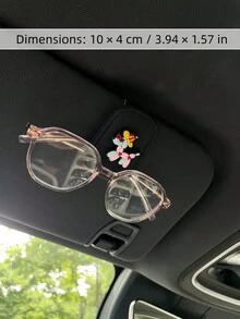 1pc Cartoon Balloon Puppy PVC Soft Rubber Car Sun Visor Clip, Multi-Function Fashion Glasses Card Holder - Multicolor - View 2