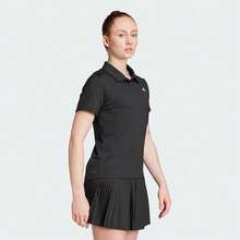 Adidas Tennis Climacool Club Series Minimalist Versatile Short-Sleeve Polo Shirt Women's - Black - View 2