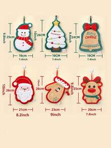 1pc Hanging Cute Cartoon Christmas Pattern Hand Towel, Strong Absorbent Quick Dry, Coral Fleece Microfiber Material, Suitable For Bathroom, Kitchen, Living Room Decor - Multicolor - View 9