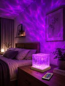 Modern Geometric Mood Lamp, Aurora Or Ripple Light With Touch Switch,16-Colors,Plug In USB. - Multicolor - View 7