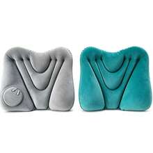 Bantal Penopang Pinggang yang Dapat Ditekan untuk Mengembung, Bantal Pinggang Portabel untuk Perjalanan, Bantalan Penopang Punggung Ergonomis untuk Kursi Kantor, Mobil, Pesawat Terbang, Pereda Nyeri, Ringan untuk Tidur Siang di Luar Ruangan - MultiWarna - View 8
