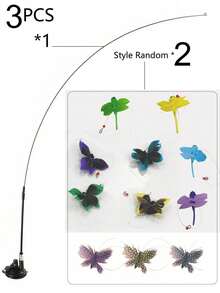 Cat Toy Single Pack Suction Cup Rod, Realistic Insect Shaped Cat Teaser Wand, Suitable For Cat Self-Entertainment. Simulated Insect Cat Teaser Wand With Replaceable Head. Cat Toy For Self-Entertainment. Vivid Insect With Replaceable Head - View 13