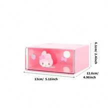 Miniso Sanrio Character Storage Box, Single Layer Drawer Box With Figurine Handle, Smooth Sliding Design, Desktop Stationery & Sundries Organizer (1pc) - Multicolor - View 11