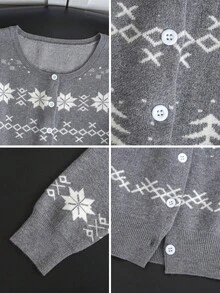 Cardigan Rajut Kasual Manis Gaya Korea Terbaru untuk Musim Gugur/Dingin untuk Wanita, Serbaguna untuk Perjalanan Sehari-hari di Musim Gugur - Grey - View 10