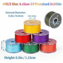 20 piezas/50 piezas/100 piezas Carretes de máquina de coser, Carretes de hilo de coser pre-enrollados, Hilo de bobina de máquina de coser, Hilo de bobina de coser mini simple, Color aleatorio - 20 uds. - Ver 2