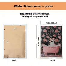 1pc, Canvas Wall Art With Frame, Wall Decor Printed With Neon Slogan "Live Well, Laugh Loud, Bubble Bath Time", Featuring Cute Pink Bow Ghost, Black Cat And Vintage Bathtub Pattern, Sweet Cool Gothic Halloween Atmosphere Wall Poster; Suitable For Modern Home Decor, Room Decor, Dorm Decor, Bedroom Decor, Living Room Decor, Bathroom Decor - Bathroom Ghost - View 16