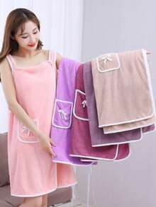 Quick-Drying Absorbent Towel, Bath Supplies, Bathroom Accessories, Soft Skin-Friendly Multi-Function Bathrobe And Beach Towel - Multicolor - View 2