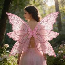Cute Fashionable Glitter Butterfly Wings Birthday Gift For Girlfriend, Makeup Party Photo Shoot - Multicolor - View 1