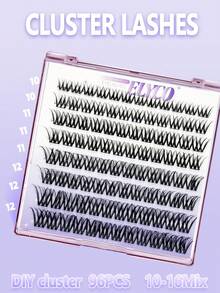 ELYCO 144 Clusters/120 Clusters Segmented Fluffy Eyelash Clusters 0.07mm Thickness 8–16mm Mixed Length False Eyelashes Dense Curly Soft Material Reusable Segmented Design Daily Commute False Eyelashes - D - View 11