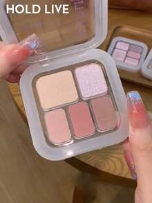 HOLD LIVE Cloud Veil 5色眼影盤 藍色 H03 透明感低飽和橘粉色 - H03 peachy pink - 查看 4
