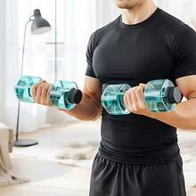 2pcs Water Dumbbells Pool Fitness Equipment, Non-Floating Submersible Fitness Weights, PC Material Water-Fillable Dumbbell Set, Suitable For Strength Training And Water Aerobics - Mint Blue - View 3