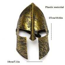 1pc 2 Styles Cool Warrior Half Face Mask | Gold & Black, Ideal For Halloween, Christmas Cosplay, Bar Club Party, Stage Performance And Photography Props - Sparta - View 7