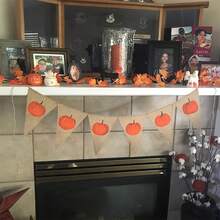 1 Set Autumn Harvest Felt Banner Decor Storage Bag, Multi-Color Layered Felt Bunting Garland, Natural Jute Rope Design, Rustic Kitchen Wall & Indoor Farmhouse Autumn Decorative Accessories - Pumpkin - View 5