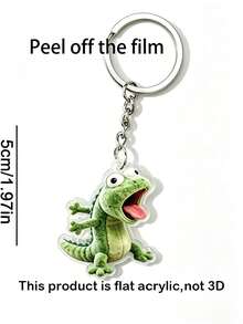 [2D Flat] 1pc, 2D Acrylic New Lizard Keychain, Holiday, Birthday Best Gift, Beautiful Keychain Pendant - Multicolor - View 5