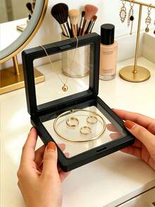 10pcs Transparent PE Floating Film Jewelry Storage Box, Anti-Discoloration Anti-Oxidation Anti-Dust Anti-Moisture Hanging Jewelry Organizer, Portable Travel Jewelry Display Box, Suitable For Necklaces, Earrings, Rings, Bracelets, Pendants, Home Storage And Vendor Supplies - Multicolor - View 1