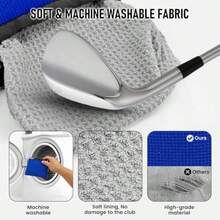 Golf Club And Golf Ball Cleaning Bag - Cleans Club Grooves, Waterproof Clean Face Tech, Detachable Clip, Machine Washable, Stay-Dry Exterior, Golfer Gifts For Men 1 - Blue - View 4