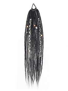 Bohemian-Style Braided Beaded Matte Gradient Dreadlocks African Hair Tie Ponytail, Perfect For Women To Wear At Parties And Gatherings. - Multicolor - View 10