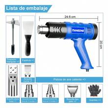 Pistola de Calor Tiangong 2000W Con Temperatura Regulable y 8 Accesorios - Tipo de Enchufe A USA (110-127V) - Ver 10