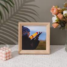 1/3pcs Square Natural Wooden Photo Frames, Dual-Color Light Oak And Dark Walnut Desktop & Wall-Mounted Frames, Minimalist Rustic Style Square Portrait Frames, Suitable For Children, Baby, Family Milestone Photography, Ideal For Nursery, Bedroom, Living Room And Apartment Decor, Children's Growth Memory Display Gift, Suitable For Baby Shower, Housewarming, Birthday And Other Occasions - Multicolor - View 8