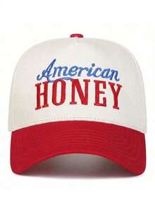 BONNY BOOM 1pc Embroidered AMERICAN HONEY Baseball Cap, Unisex Trucker Hat, Y2K Outdoor Sun Protection Adjustable Travel Vacation Gift, Perfect Gift For Friends And Family, Back To School, Halloween, Christmas, Valentine's Day, Mother's Day, Father's Day, Wedding, Bachelor Party, Carnival - American Honey - View 10