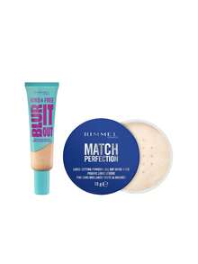 [組合] Kind & Free Blur It Out 霧面遮瑕潤色霜 010 玫瑰象牙色 30ml + Rimmel Match Perfection 散粉 001 透明色 - 010 玫瑰象牙+001 半透明 - 查看 1