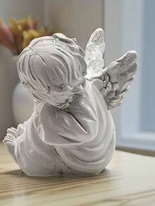 1pc Contemplative Angel Design Home Decor Resin Material, Meditation Angel Statue Craft - Perfect Gift For Birthday, Graduation, Suitable For Indoor And Outdoor Decoration, Prayer Room, Garden, Home And Office - Spiritual Gift Creative - 1PC - View 8