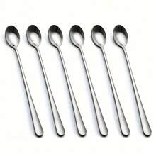 4/6-Piece Stainless Steel Coffee Spoon, Dessert Spoon, Iced Tea Spoon, Long-Handled Spoon, Suitable For Parties, Kitchens, And Restaurants, Reusable - View 8